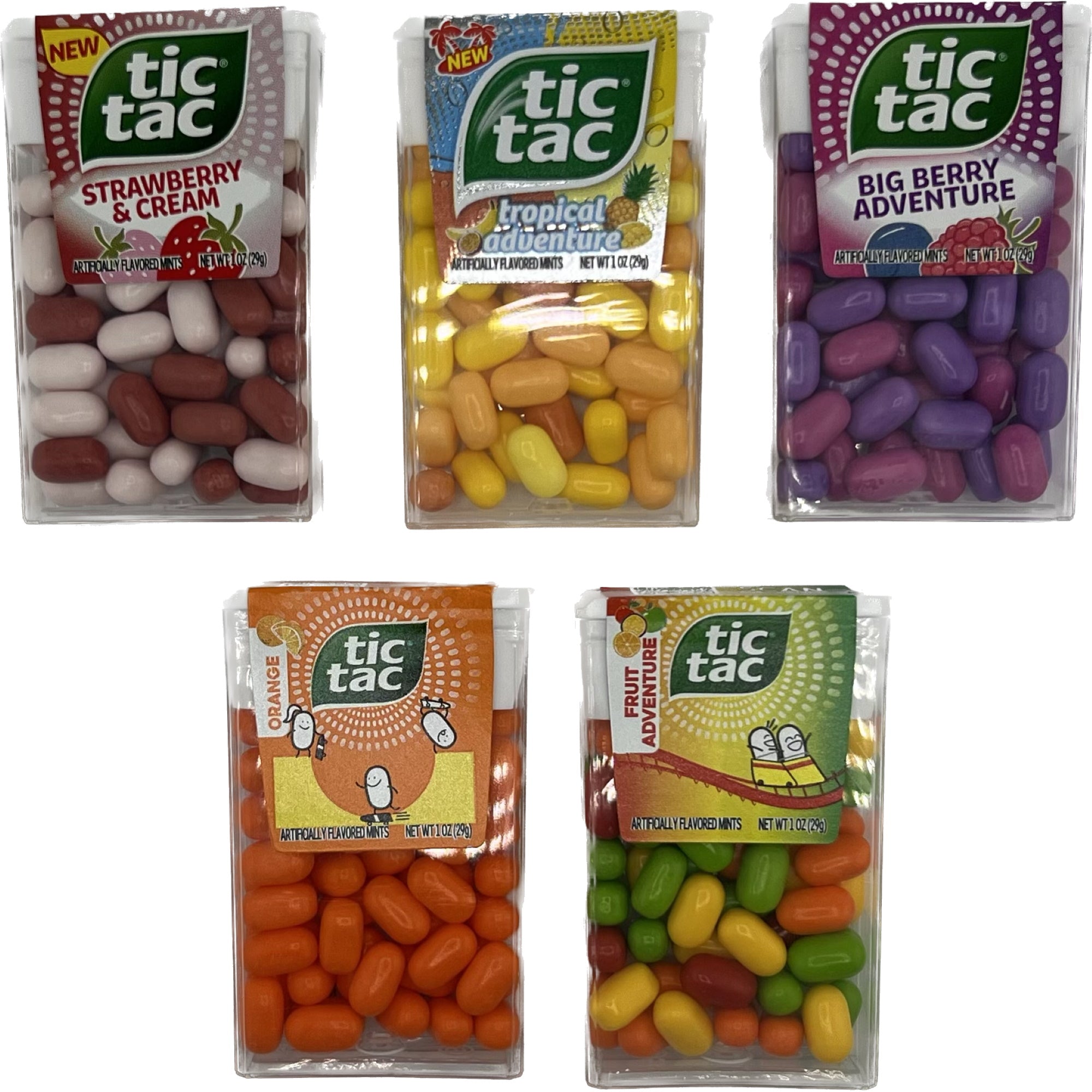 Tic Tacs Variety Pack of 5 Fruity Flavors- Includes Orange Tic Tac, Ti –  Inspired Candy