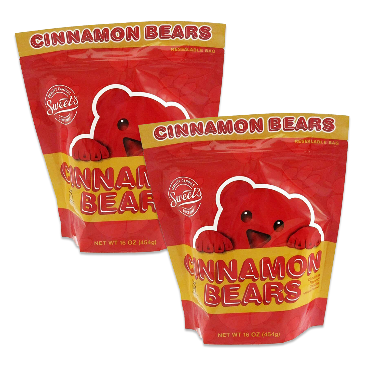 Sweets Cinnamon Bears Candy 2 Pack of 16oz Bags of Cinnamon Bears Gummy, Christmas Cinnamon Gummy Bears Candy, Hot Gummy Bear, Cinnamon Candies