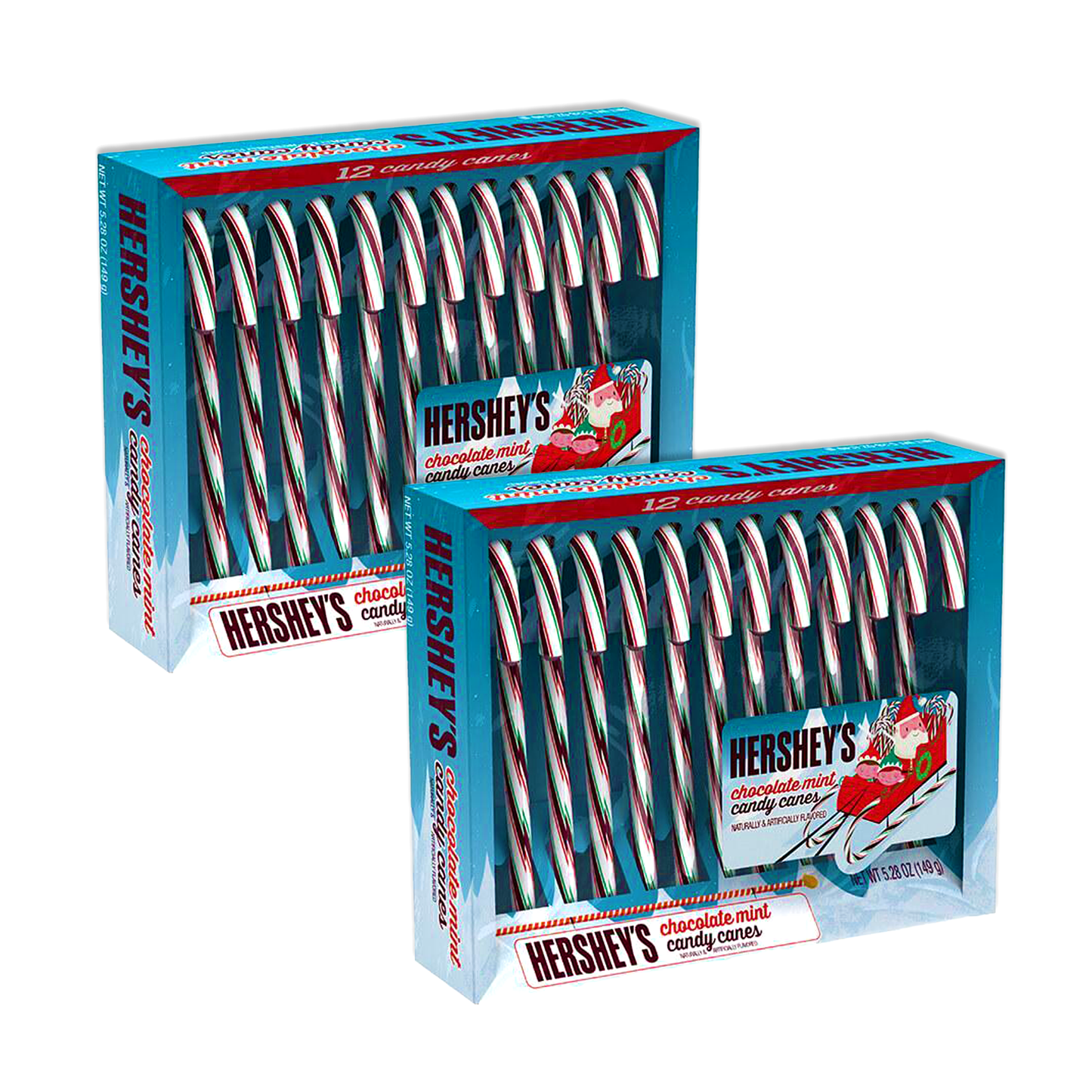 Hersheys Mint Chocolate Candy Canes 2 Packs of 12 Candy Canes. Hershey ...