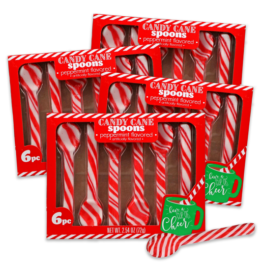 Candy Cane Spoons Pack of 24 (4 boxes of 6)