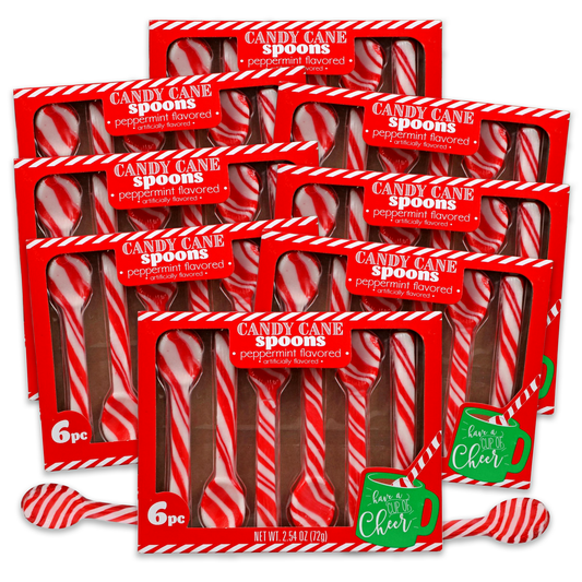 Candy Cane Spoons Pack of 48 (8 boxes of 6)