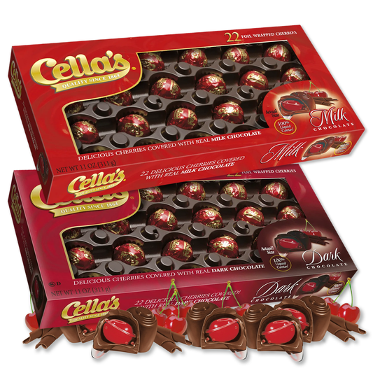 Cella's Milk Chocolate and Dark Chocolate 11oz Gift Box Variety Pack 1 of each