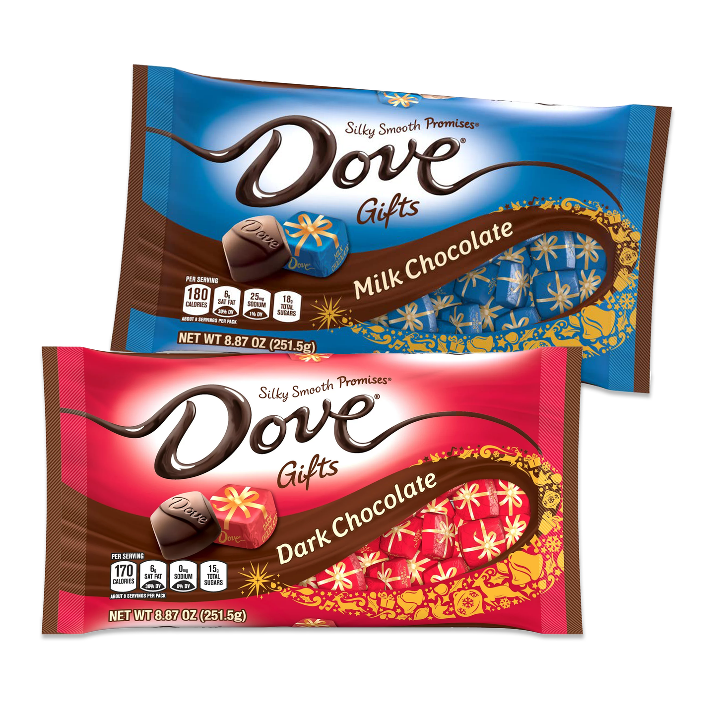 Dove Christmas Promises Milk Chocolate and Dark Chocolate Variety Pack of 2