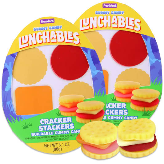 Kraft Lunchables Gummy Candy Easter Eggs 2 Pack. Includes 2 x Lunchables Crackers Gummy Candy. Gummy Foods. Easter Candy Eggs, Easter Candies Bulk, Easter Basket Candy.