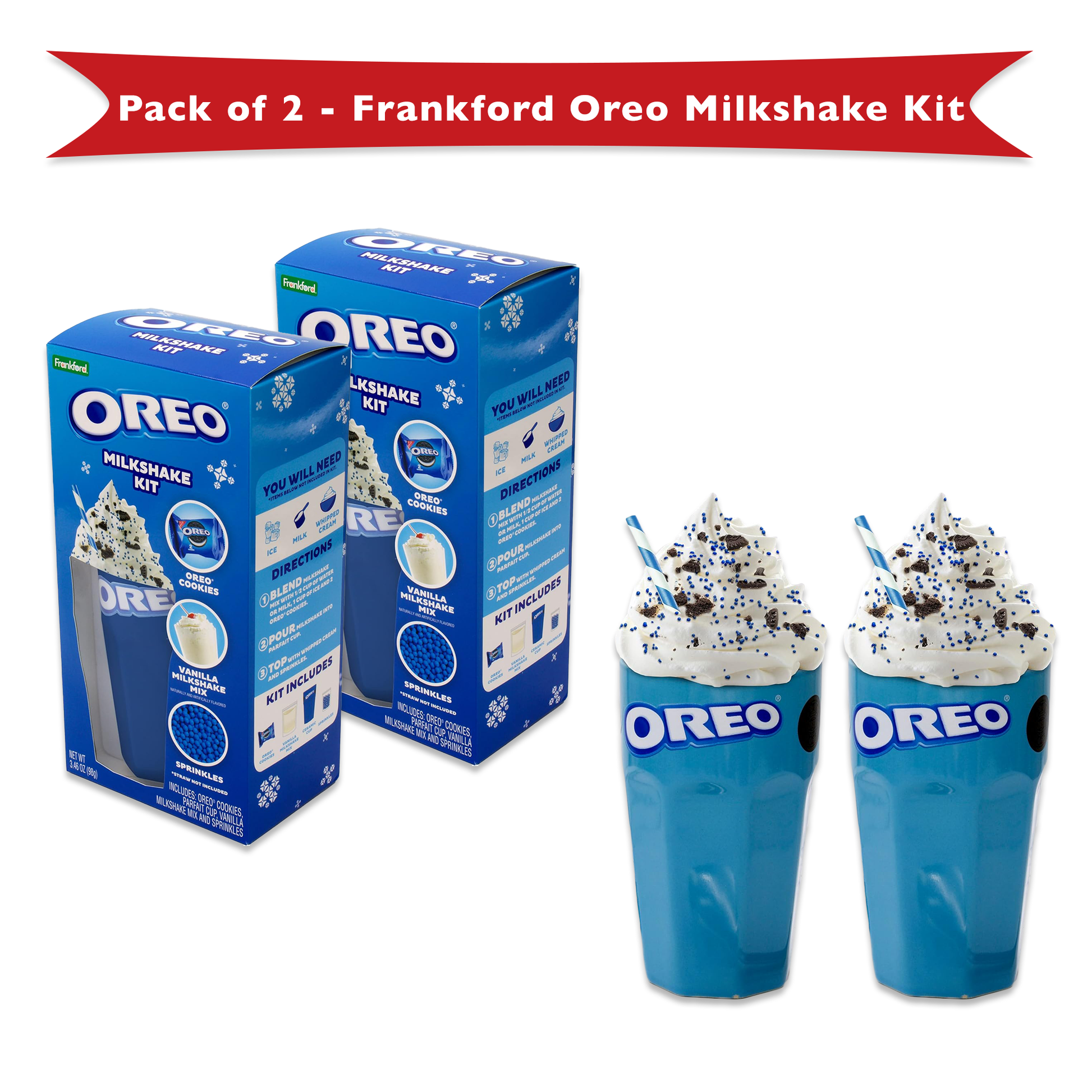 Oreo Cookie, Vanilla & Sprinkles Milkshake Kit, 3.46 Oz.