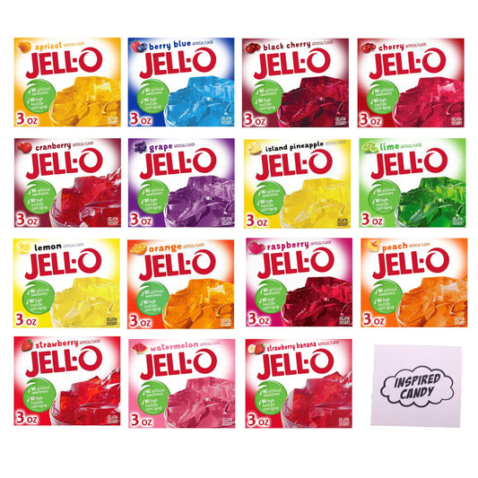 Jell-O Regular 3oz, 15 Flavor Variety Pack