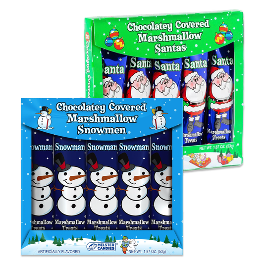 Melsters Chocolate Covered Marshmallow Snowman and Santa's Variety Pack of 2