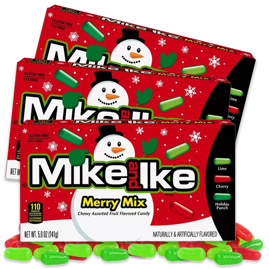 Mike and Ike Merry Mix 3 Pack. Christmas Mike and Ike Candy Chewy Candy. Christmas Candy Stocking Stuffer Candy for Kids and Adults.