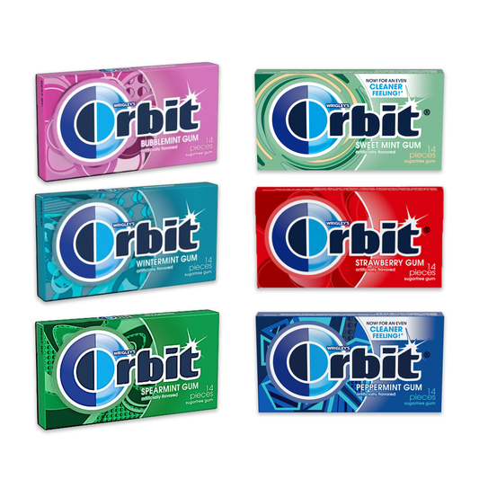 Orbit Gum Bulk Variety 6 Pack. Sugar Free Gum, Chewing Gum, Bulk Gum Packs, Mint Gum, Spearmint Gum, Sugarless Gum, Pack of Gum, Orbit Gum Pack