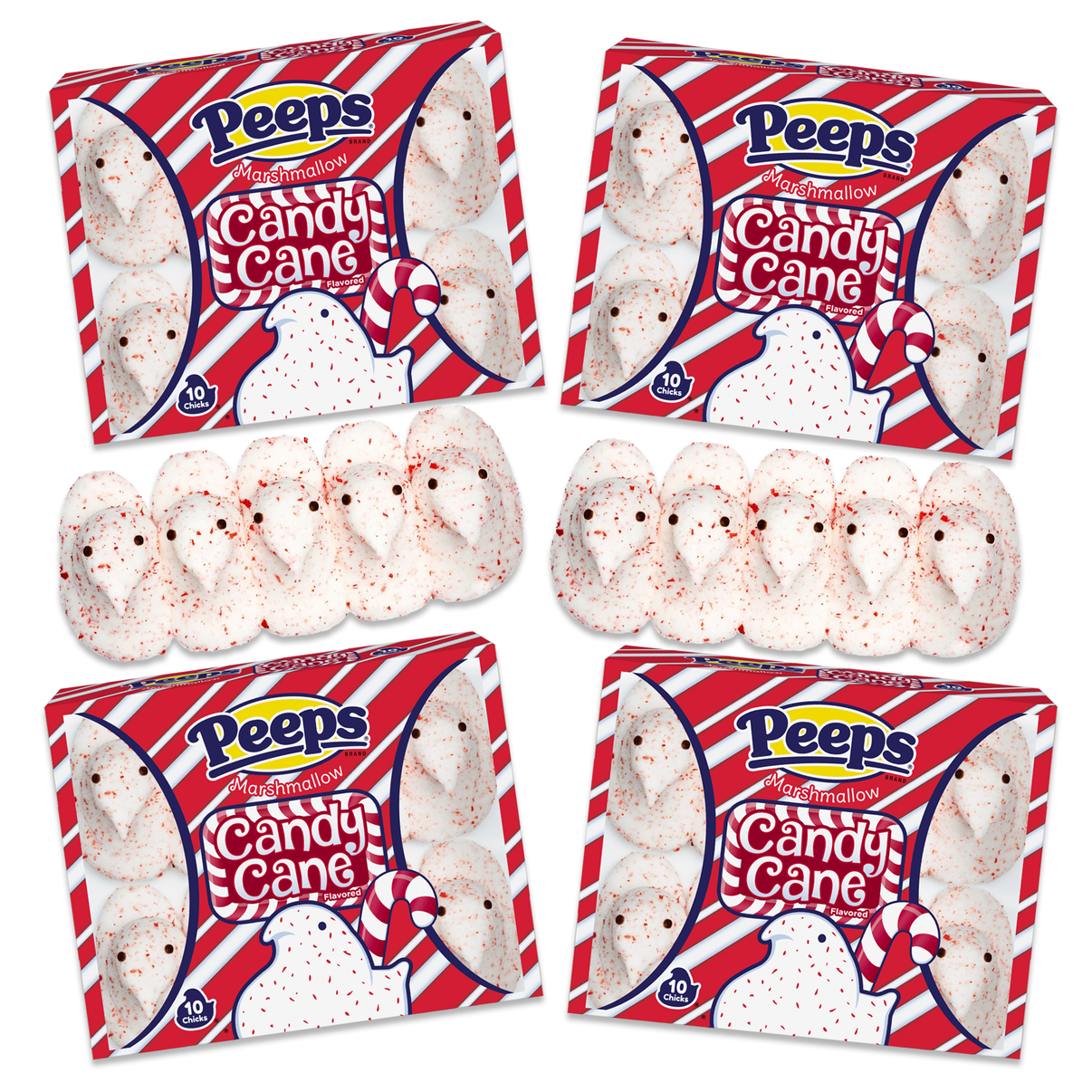 Peeps Candy Cane Flavored Chicks Pack of 4 (40 Total Chicks) – Inspired ...