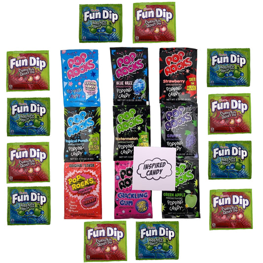 Pop rocks 9 pack with 12 fun dips