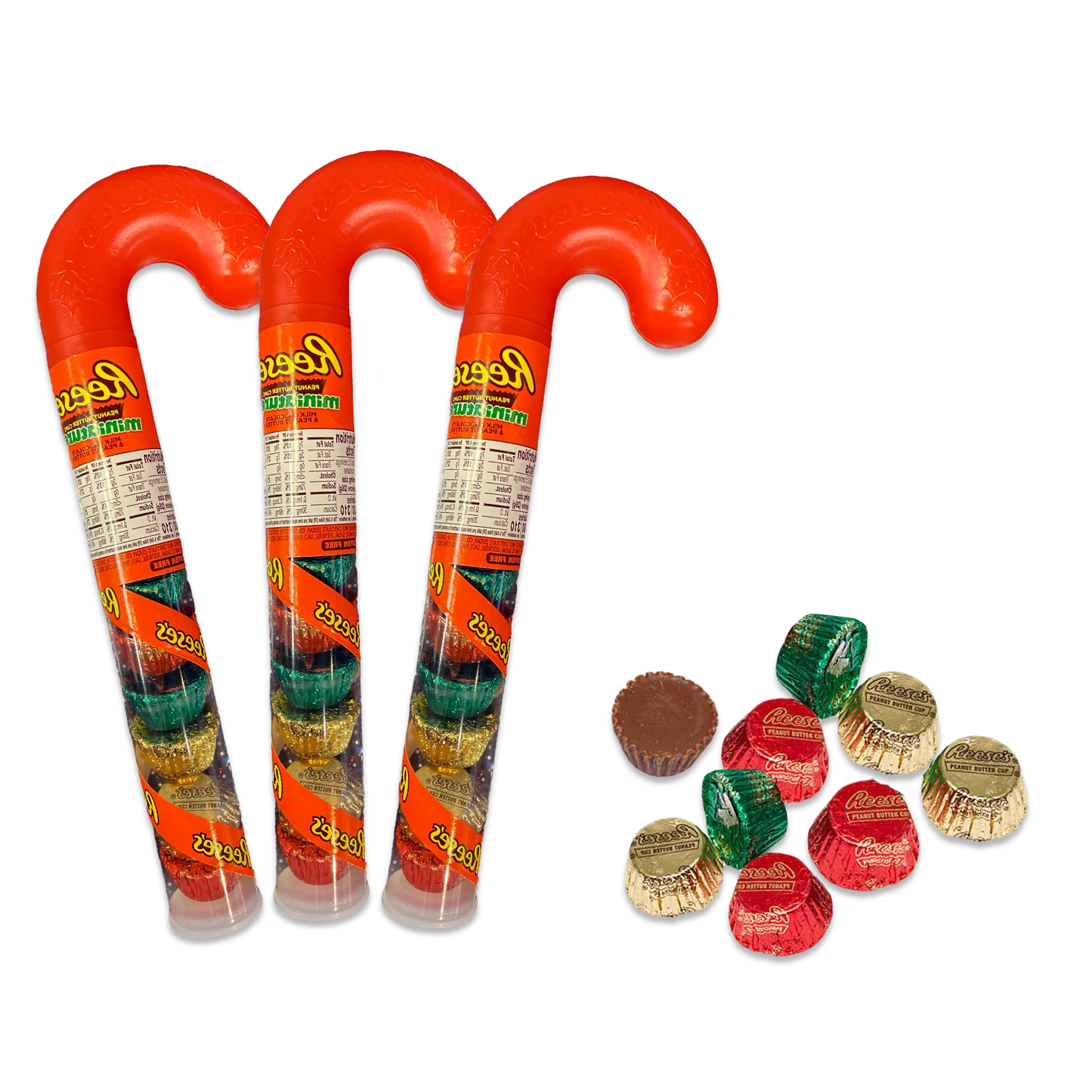 Reeses Peanut Butter Mini Candy Cane Tube Pack of 3