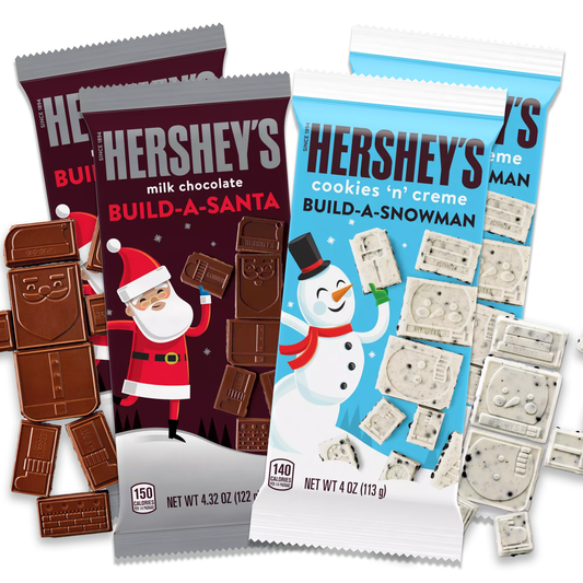 Hersheys XL Build a Santa and Build a Snow Man Variety 2 of each Total of 4