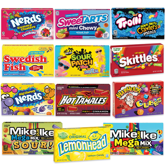 Movie Theater Candy Box Variety 12 Pack. Movie Candy, Mike and Ike Candy Bulk, Movie Theater Box Candy, Boxed Candy, Movie Candy Boxes Variety Pack Bulk