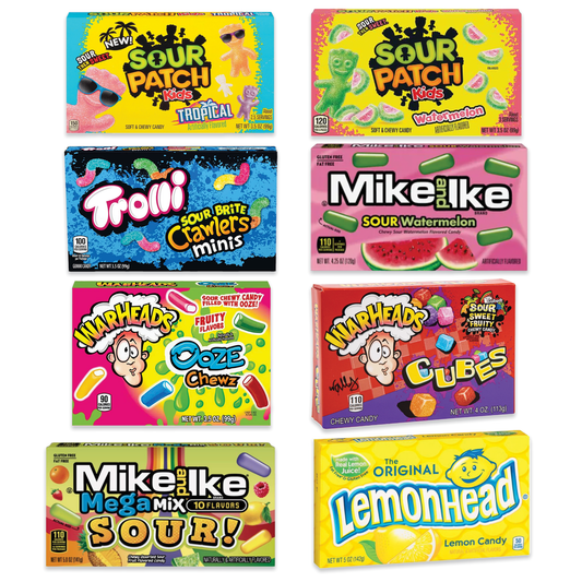 Ultimate Sour Candy Theater Box of 8 Flavors. Movie Theater Sour Candy Variety Pack, 8 Pack of Sour Candy, Sour Gummies, Sour Candy Bulk, Candy Sour, Sour Gummy Candy, Sweet and Sour Mix, Bulk Sour Candy, Sour Candy Mix