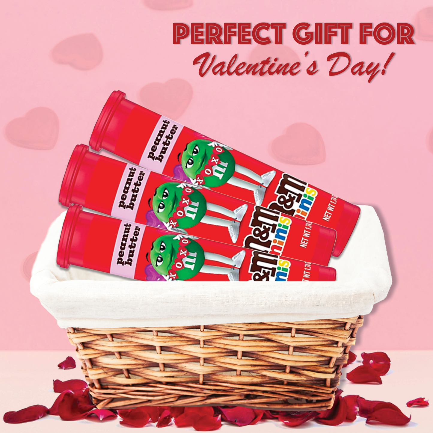 Valentine's Day Candy Tubes 3 Pack- Peanut Butter Chocolate Candy Pieces, 1.74oz. Mini Peanut Butter Chocolate Candy Pieces. Valentines Treats