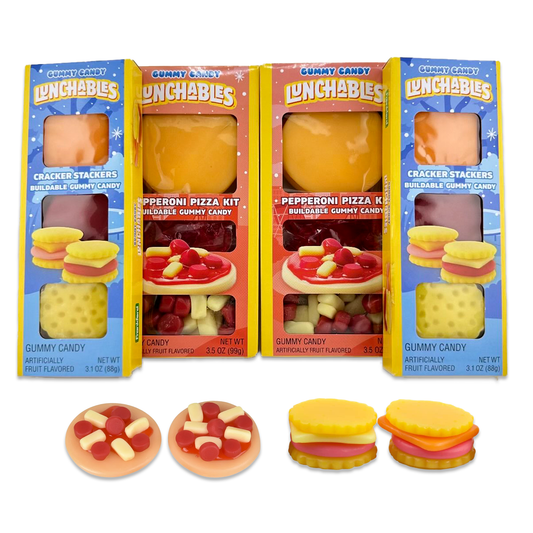 Kraft Lunchables and Kraft Pizza Gummy Holiday Kit 2 of each Pack of 4