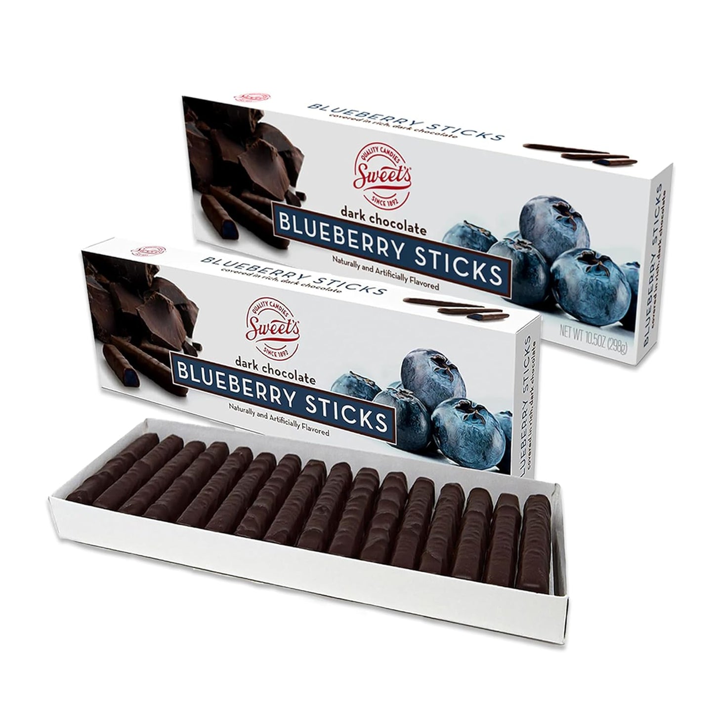 Sweets Candy Sticks Dark Chocolate Blueberry Pack of 2