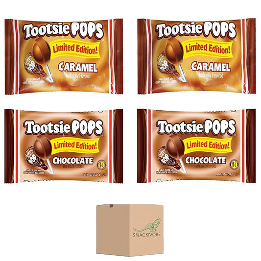 Tootsie Pops Limited Edition Bundle (2 Bags of Caramel and 2 Bags of Chocolate)